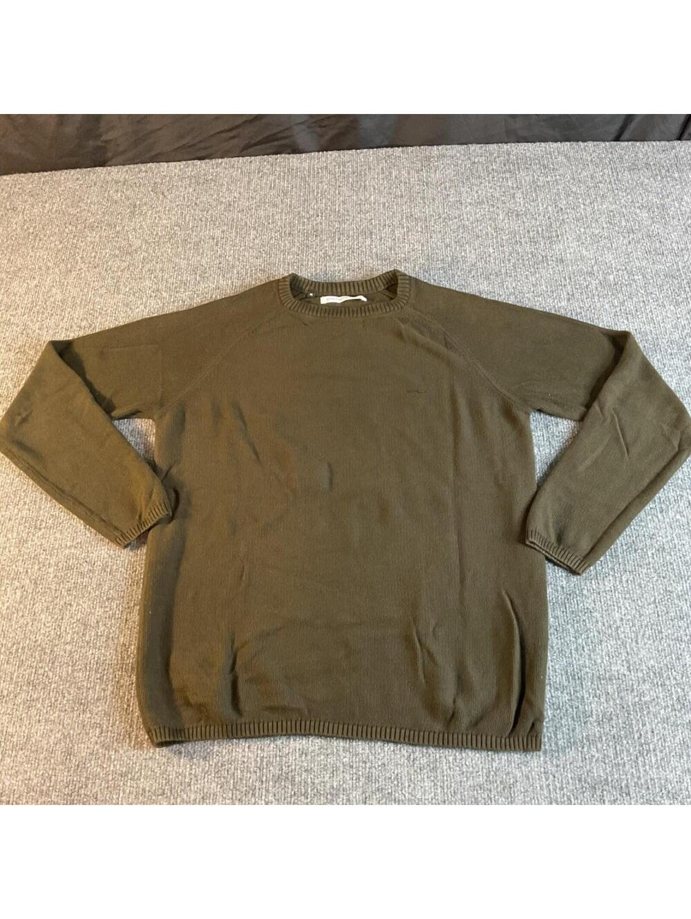 Adolfo Dominguez Knit Pullover Sweater Olive Crew Neck Long Sleeve Men's M